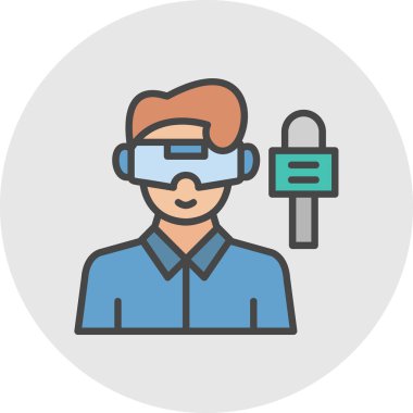 vr vektör çizgisi simgesi