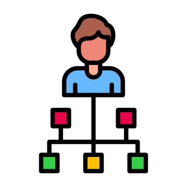 Yönetimin düz simgesinin vektör illüstrasyonu 