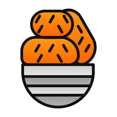 Fırın ekmek ikonu, ana hatlarıyla doldurulmuş.