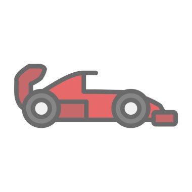 Yarış arabası web simgesi, basit vektör illüstrasyonu