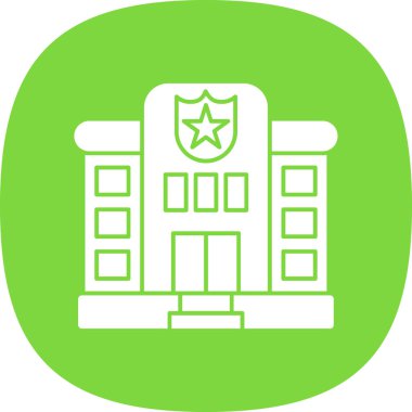 Polis karakolu web simgesi, vektör illüstrasyonu 