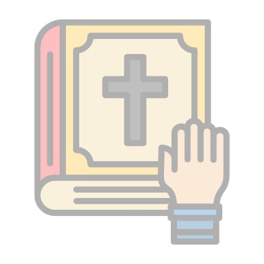 İncil web simgesi, tasarım illüstrasyonu 