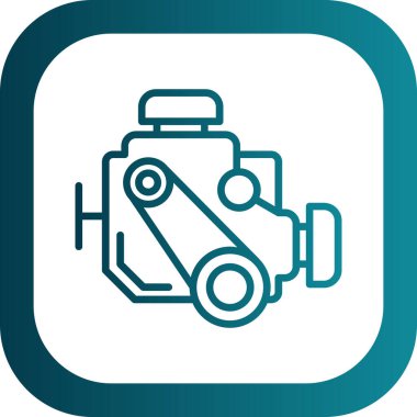 araba motoru simgesi, vektör illüstrasyonu basit tasarım