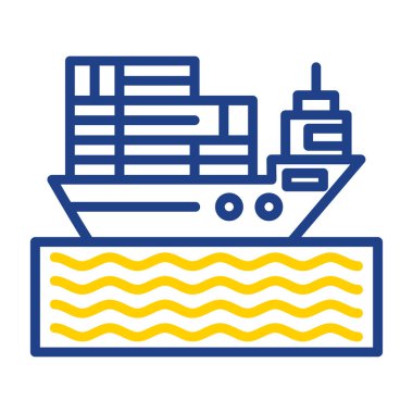 Kargo gemisi kutsal kişilerin resmi, vektör çizim