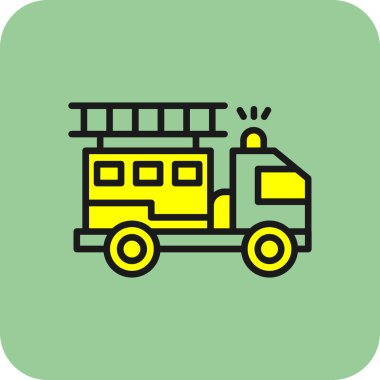 İtfaiye aracı web vektör simgesi 