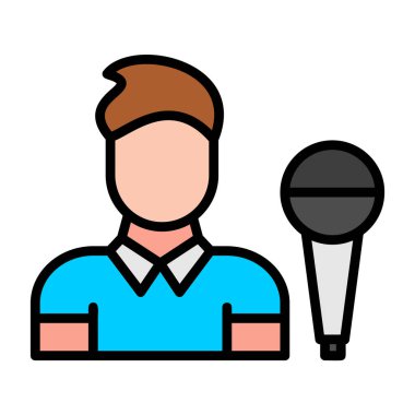 gazeteci simge vektör illüstrasyonu