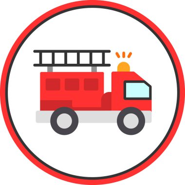 İtfaiye aracı web vektör simgesi 