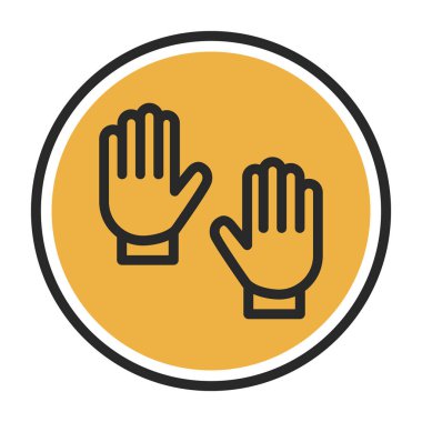 Eldivenler web simgesi vektör illüstrasyonu 