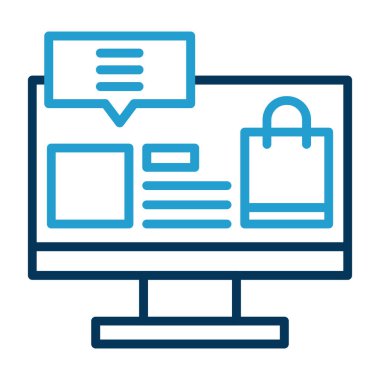 çevrimiçi alışveriş simgesi, vektör illüstrasyonu