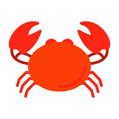 Düz dizayn yengeç simgesi. vektör illüstrasyonu