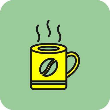 Kahve kupası ikonu. İnce çizgi tasarımı. vektör illüstrasyonu. 