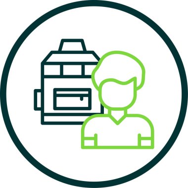 Sırt çantası simgesi, grafik tasarımı, vektör illüstrasyonu 