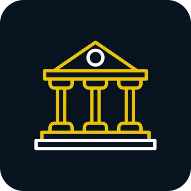 Banka binası. Web simgesi basit illüstrasyon