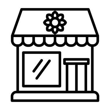 Çiçekçi binası simgesi, vektör illüstrasyon tasarımı