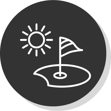 yaz ve seyahat vektörü simgesi.