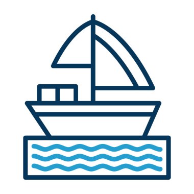 tekne ikonu vektör illüstrasyonu 