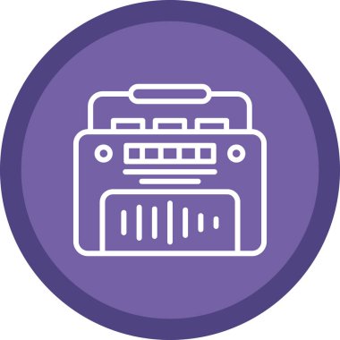 Retro radyo ikonu. Basit vektör illüstrasyonu