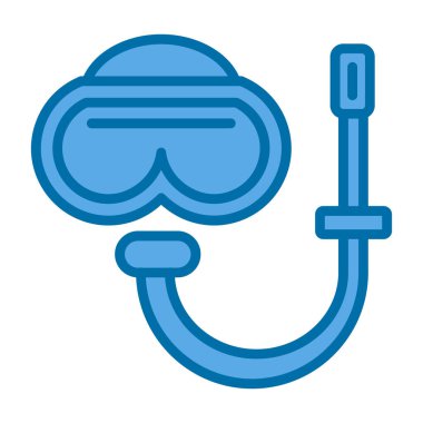 Mavi ve beyaz bir çizgi filmin vektör çizimi