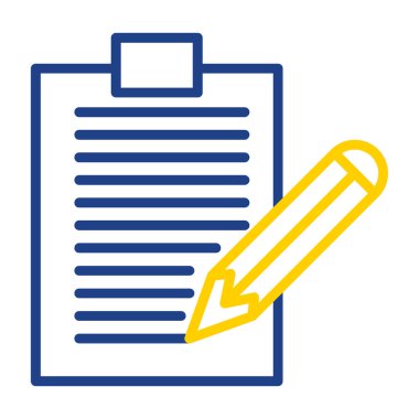 Kalem simgeli defter, vektör illüstrasyonlu basit tasarım