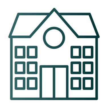 okul binası ikon vektör illüstrasyonu 