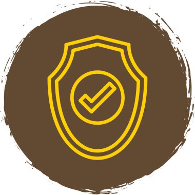 Onay işareti simgesi, vektör çizim kalkan