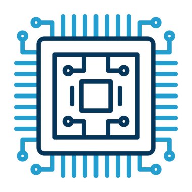 çip simgesi, vektör illüstrasyonu basit tasarım