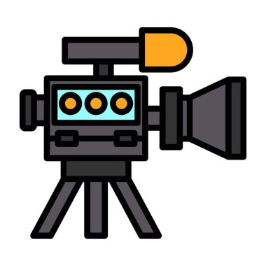 Video kamera. Web simgesi basit illüstrasyon