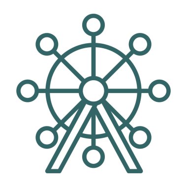 Dönme dolap ağ simgesi, vektör illüstrasyonu 