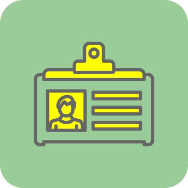 Kimlik kartı web simgesi, vektör illüstrasyonu 