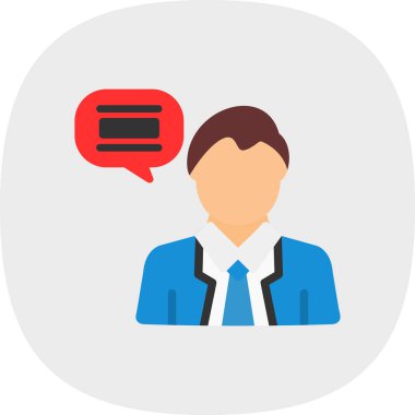 iş vektörü renk düz simgesi