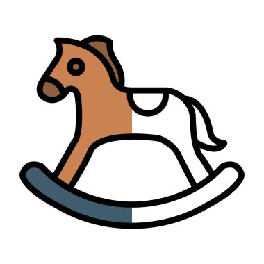 Sallanan at oyuncağı simgesi, vektör illüstrasyonu