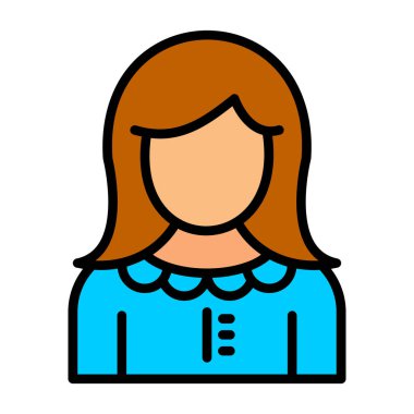 kız web simgesi basit tasarım 