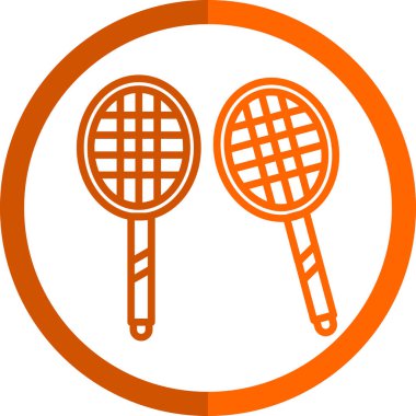 Tenis raketi vektör ikonu. Web tasarımı, web ve diğer tasarım için basit vektör illüstrasyonu.
