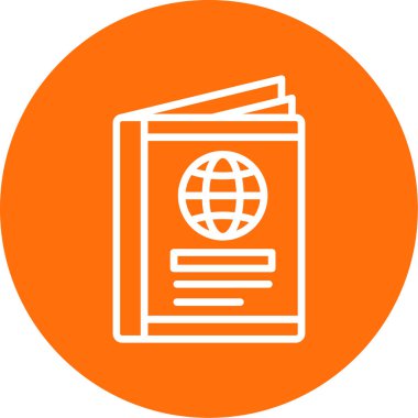 Basit Pasaport simgesi vektör illüstrasyonu