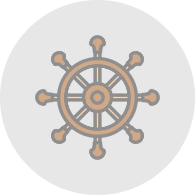 Direksiyon ikonu. Web için basit bir tekerlek vektör simgesi çizimi                    