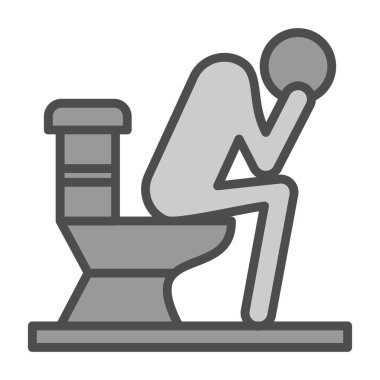 Tuvalet simgesinde oturan adam, taslak biçimi