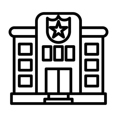 Polis karakolu web simgesi, vektör illüstrasyonu 