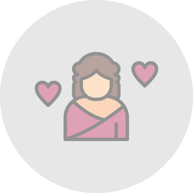 Kalbi olan Afrodit düz simge 