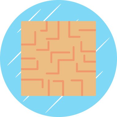 Labirent düz simgesi, vektör illüstrasyonu