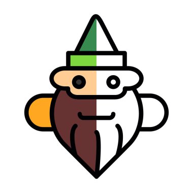 Gnome düz simgesi, vektör illüstrasyonu