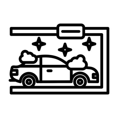 Araba boyama vektör simgesi. düz tasarım illüstrasyon. 