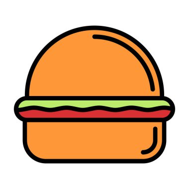 Hamburger simgesi, vektör illüstrasyonu