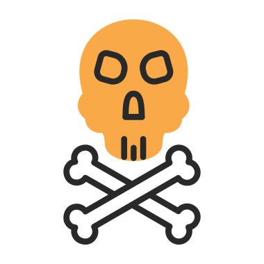 kafatası düz vektör simgesi