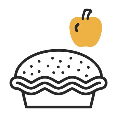 Elmalı turta simgesi basit sembol tasarımı çizimi