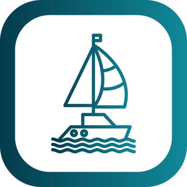 Yelkenli vektör renk simgesi 