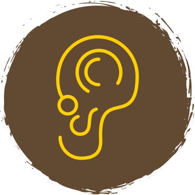 İnsan kulak simgesinin vektör illüstrasyonu