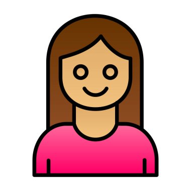 kız web simgesi basit tasarım 