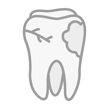 Bir dişin vektör illüstrasyonu simge taşır