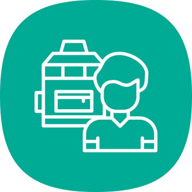 Sırt çantası simgesi, grafik tasarımı, vektör illüstrasyonu 