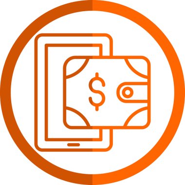 dijital cüzdan simgesi, vektör illüstrasyonu basit tasarım